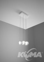 Multispot/beluga oprawa wisząca 5x3W LED 3000K biała